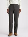 Moss Flannel Wide Leg Trousers, Grey
