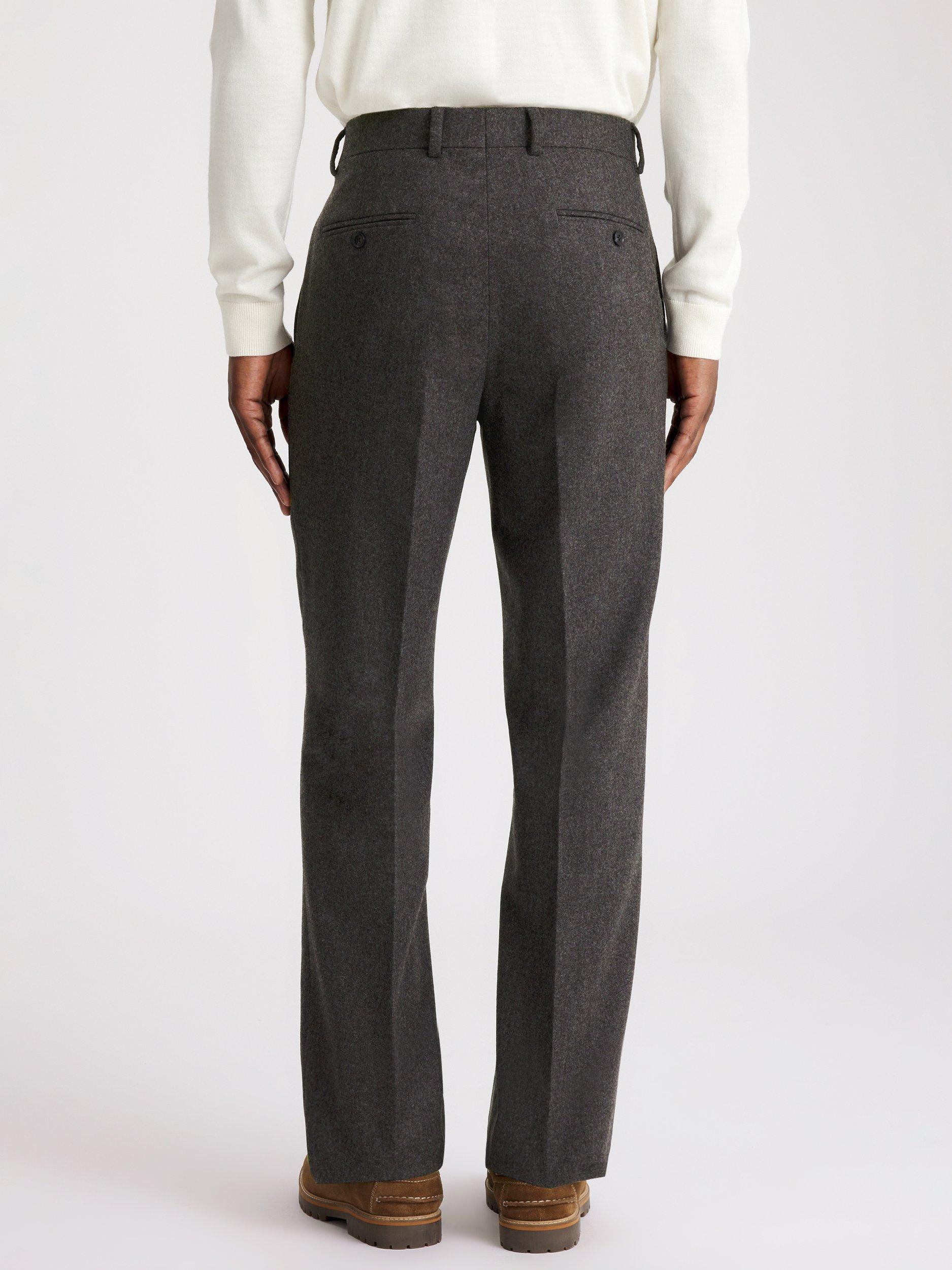 Product image 2 of 3, which shows Moss Flannel Wide Leg Trousers, Grey, 30S