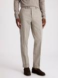 Moss Straight Fit Pinstripe Flannel Trousers, Taupe