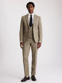 Moss Slim Fit Tweed Suit Jacket, Brown Twill - view 2, Brown Twill