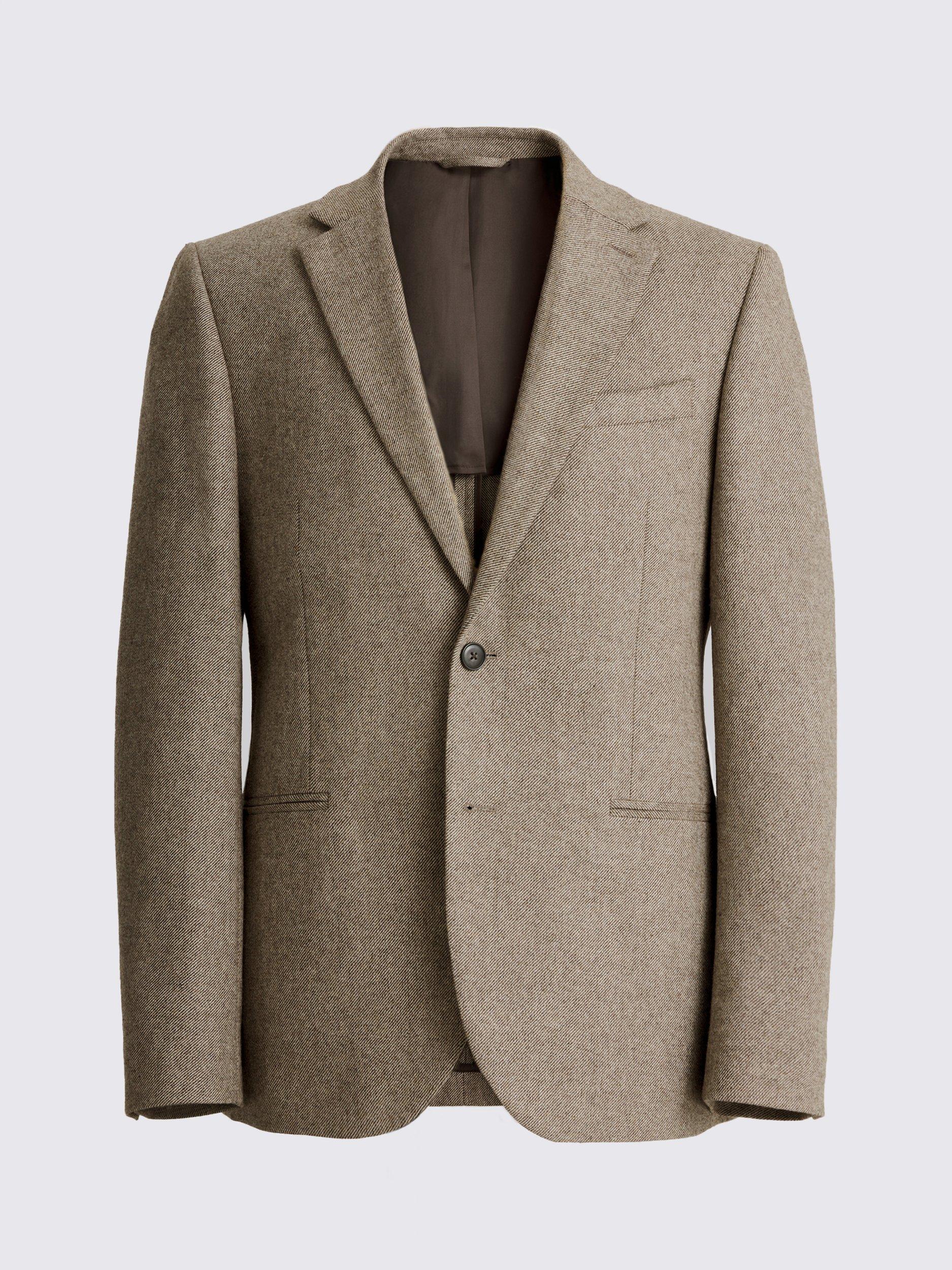 Product image 8 of 8, which shows Moss Slim Fit Tweed Suit Jacket, Brown Twill, 36S