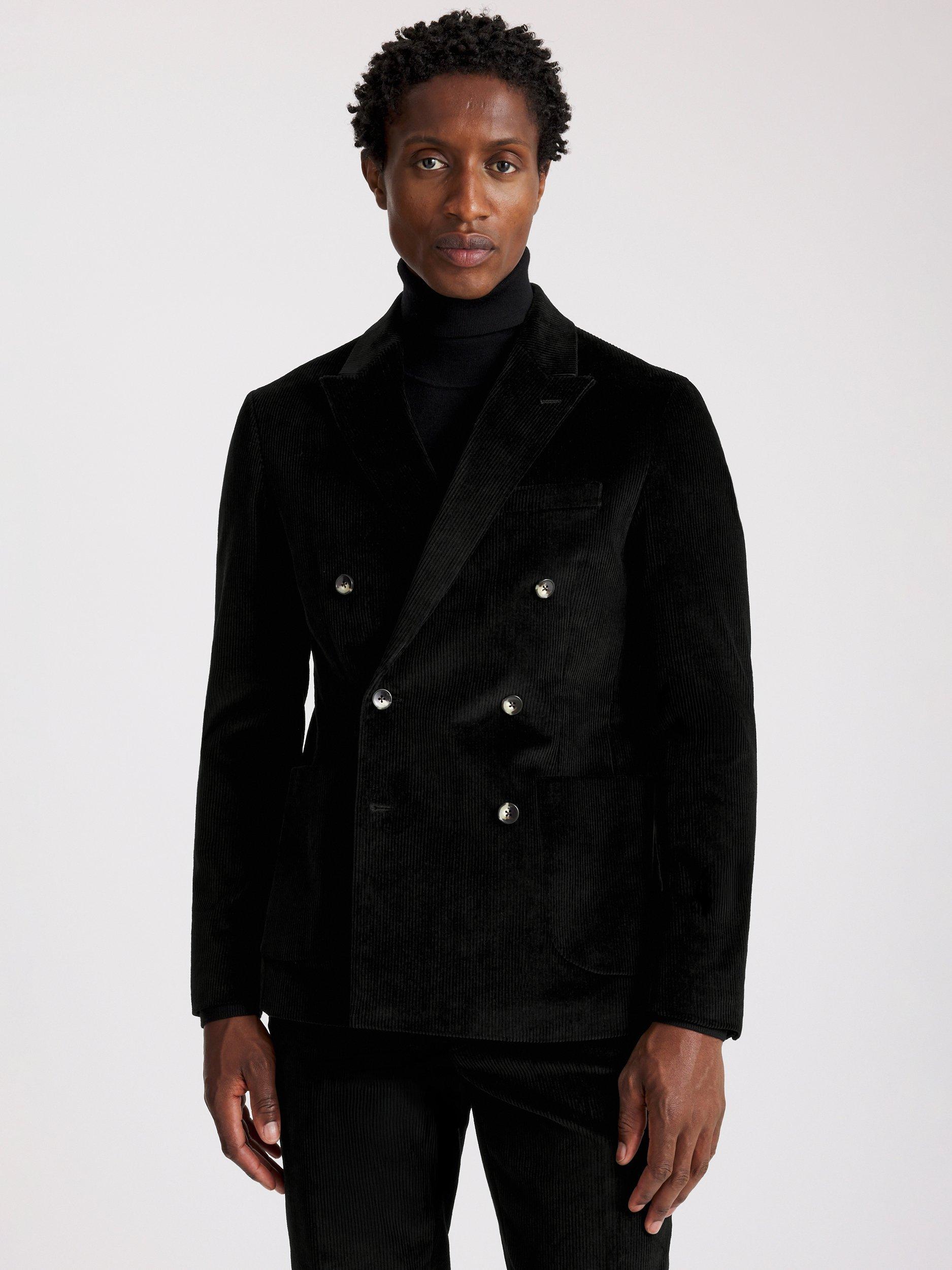 Product image 1 of 5, which shows Moss Slim Fit Corduroy Suit Jacket, Ink, 36S