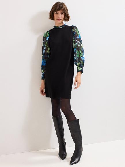 Phase Eight Ramona Floral Sleeve Dress, Black/Multi, Black/Multi