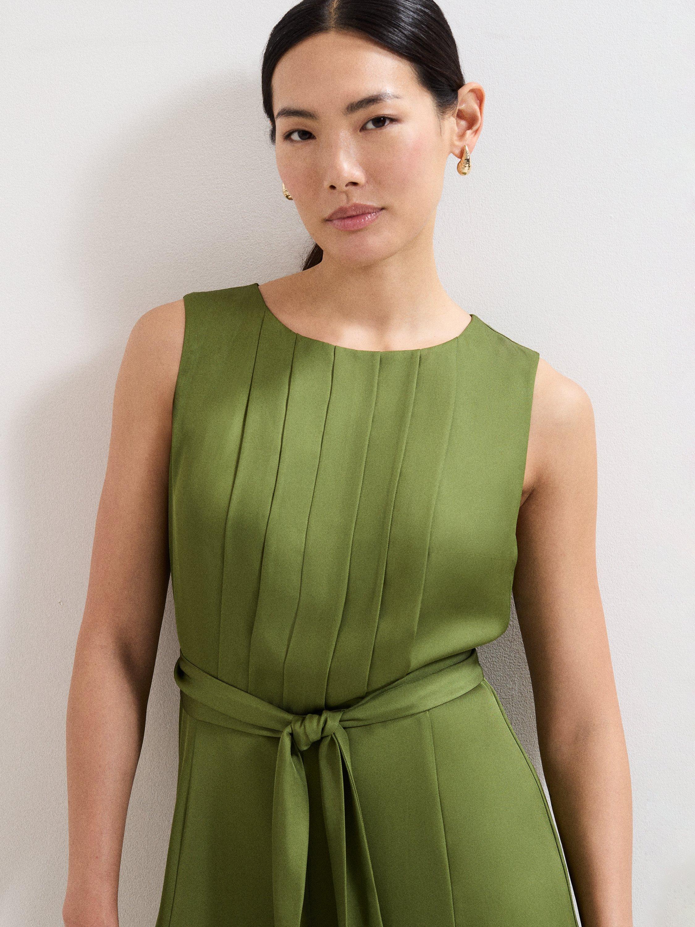 Product image 4 of 7, which shows Phase Eight Janine Wide Leg Jumpsuit, Green, 6