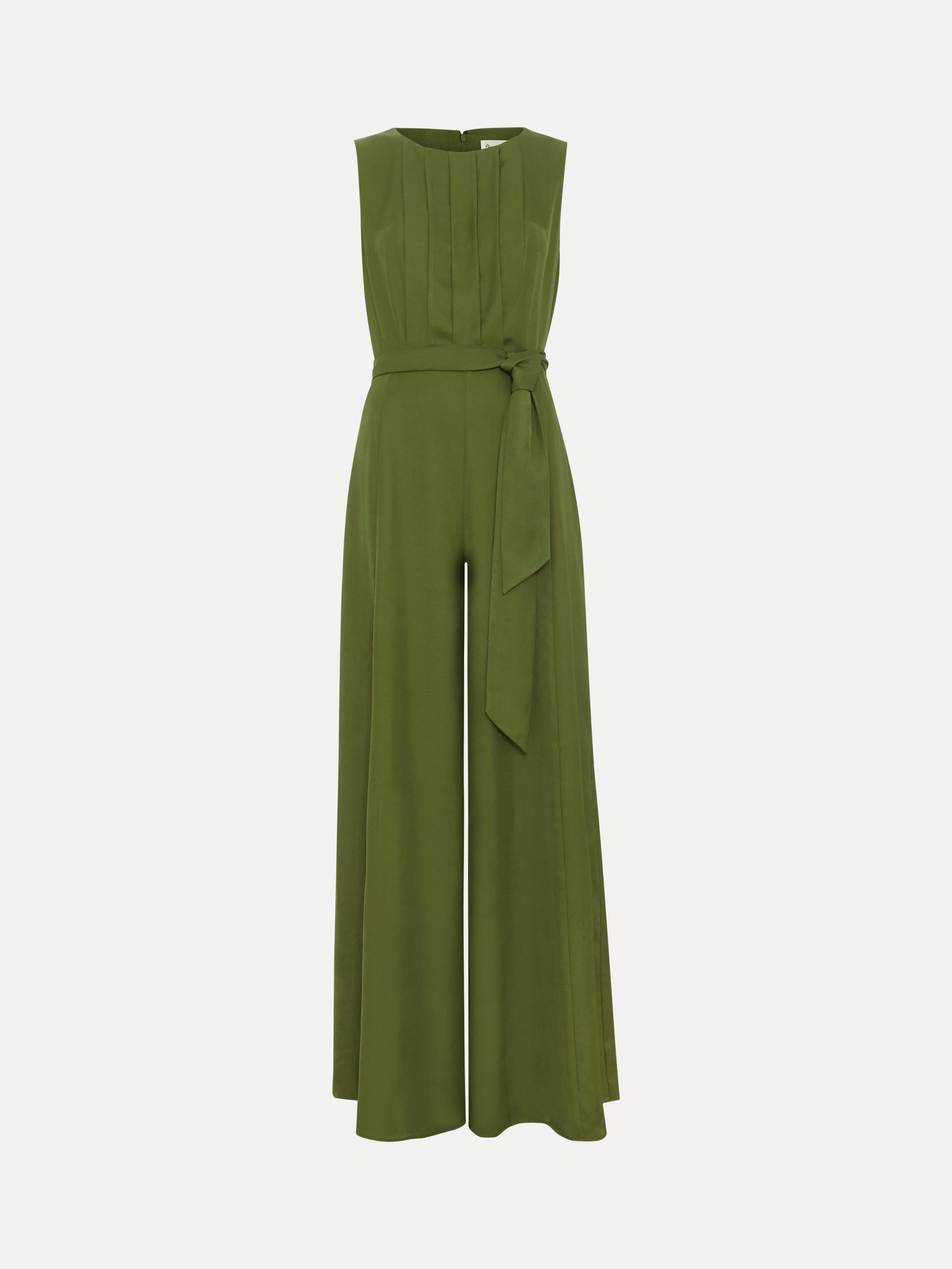 Product image 5 of 7, which shows Phase Eight Janine Wide Leg Jumpsuit, Green, 6