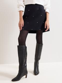 Phase Eight Rue Stud Mini Skirt, Black