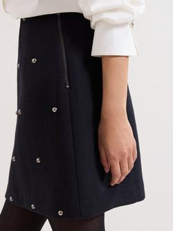 Phase Eight Rue Stud Mini Skirt - view 2, Black