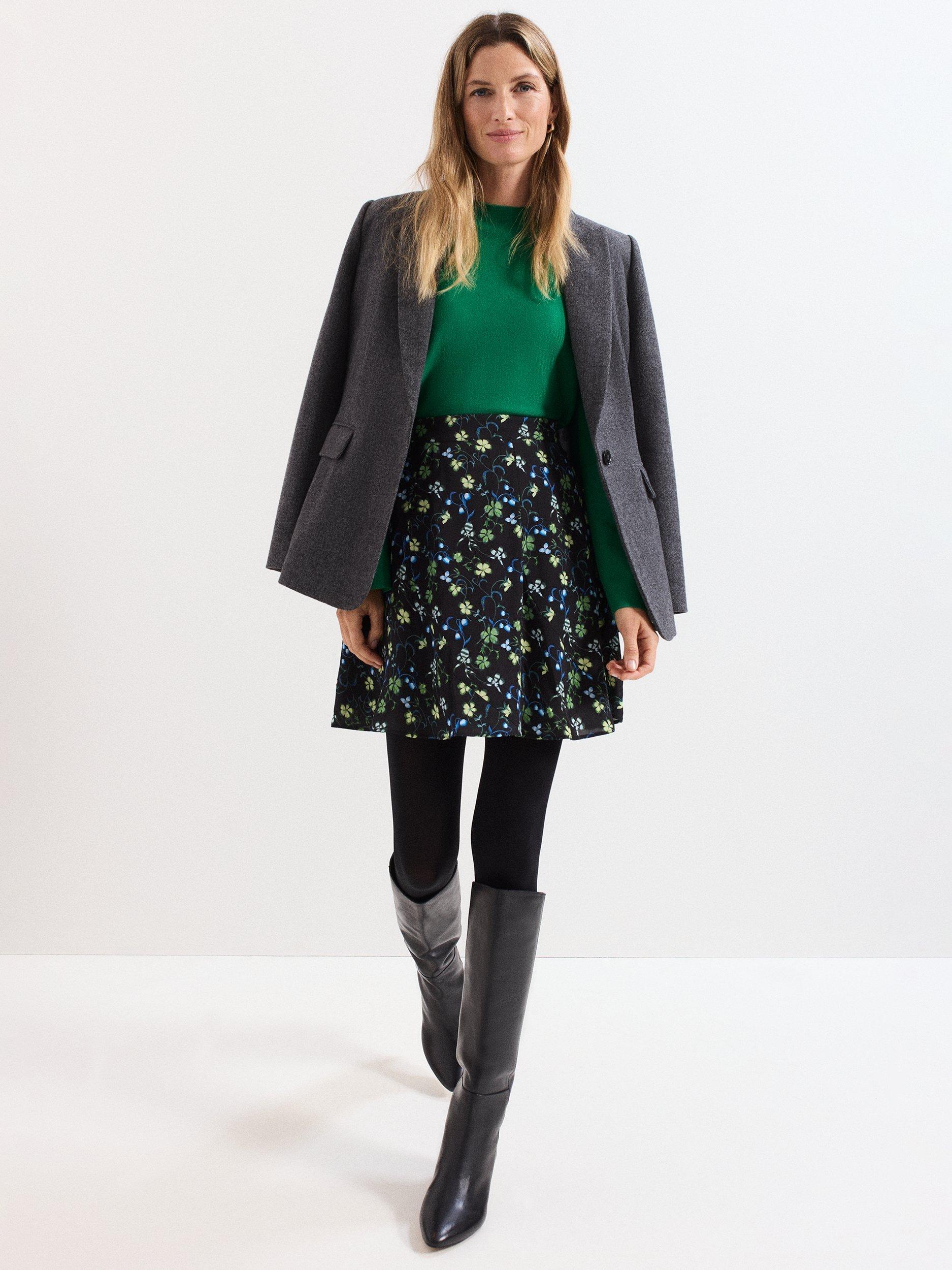 Product image 9 of 9, which shows Phase Eight Julia Peplum Knit Jumper, Green, XS