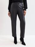 Phase Eight Kenzie Cigarette Faux Leather Trousers, Black