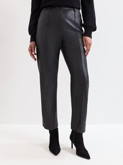 Phase Eight Kenzie Cigarette Faux Leather Trousers, Black, Black