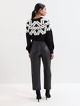 Phase Eight Kenzie Cigarette Faux Leather Trousers, Black