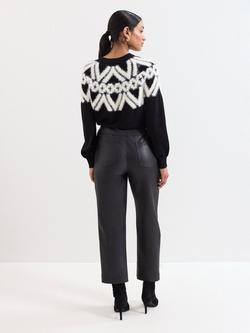 Phase Eight Kenzie Cigarette Faux Leather Trousers, Black - view 2, Black