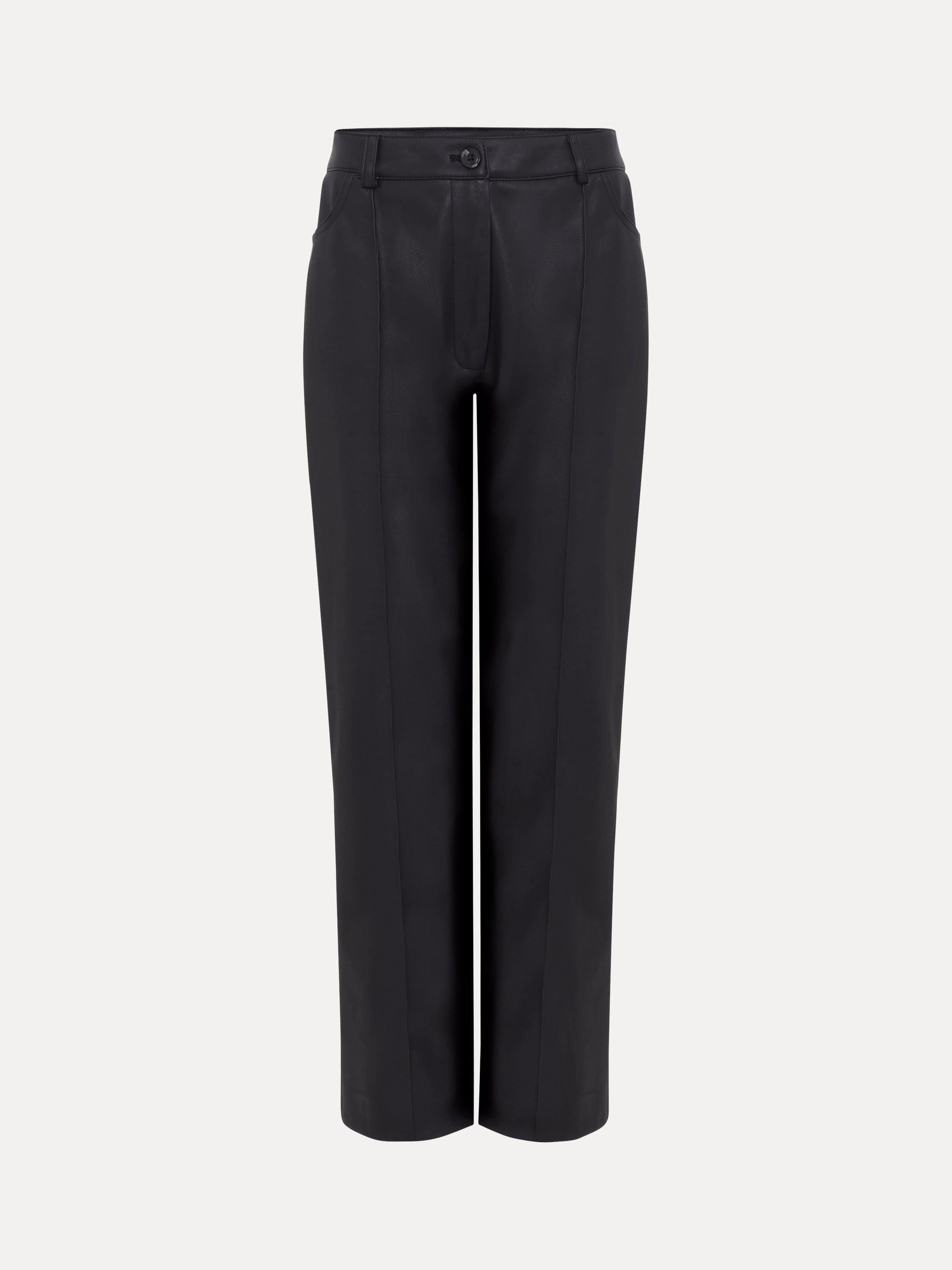 Phase Eight Kenzie Cigarette Faux Leather Trousers, Black