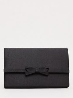 Phase Eight Grosgrain Bow Clutch Bag, Black, Black