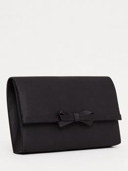 Phase Eight Grosgrain Bow Clutch Bag, Black - view 2, Black