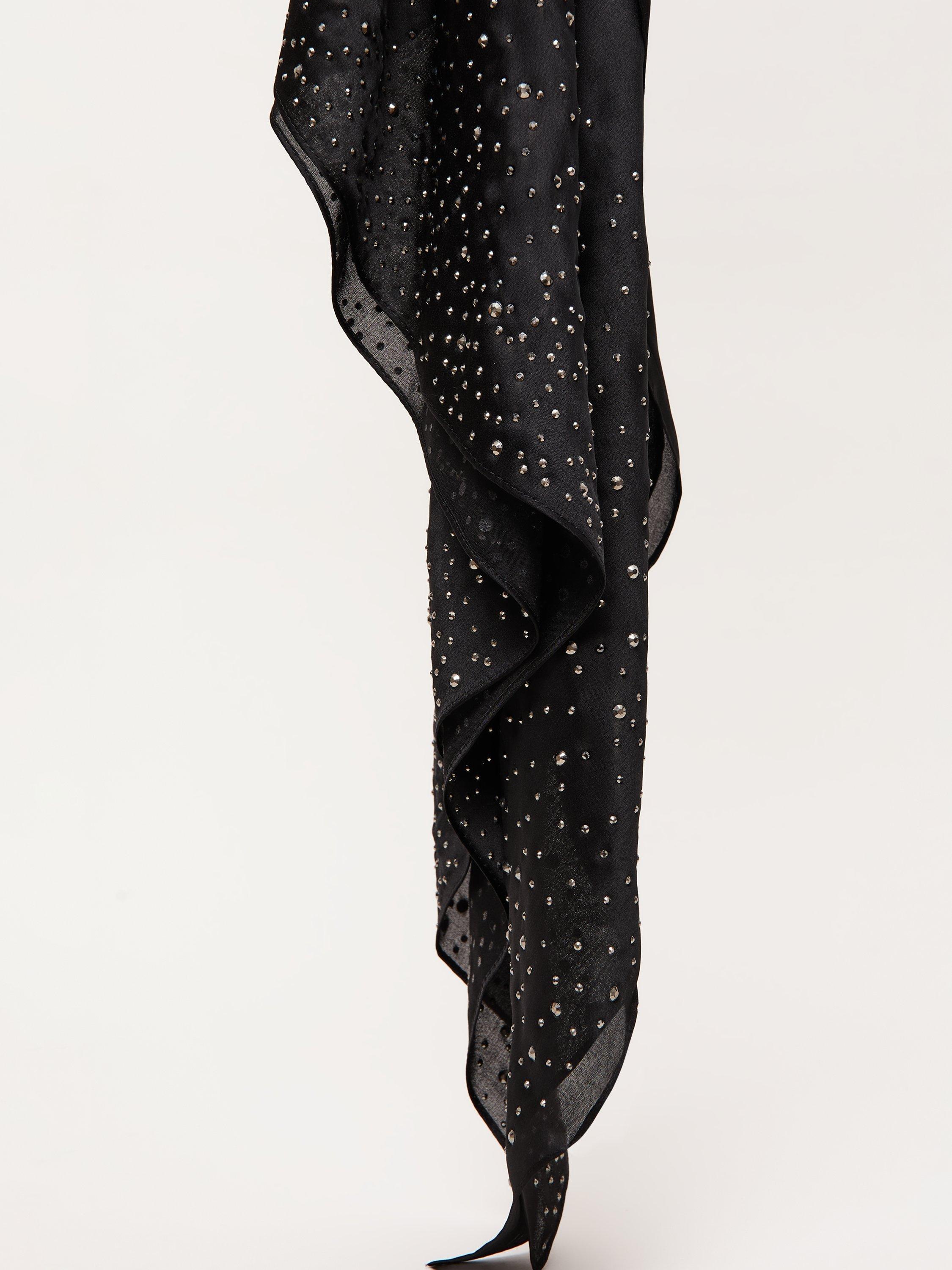 Product image 4 of 6, which shows Phase Eight Embellished Sparkle Scarf, Black, One Size