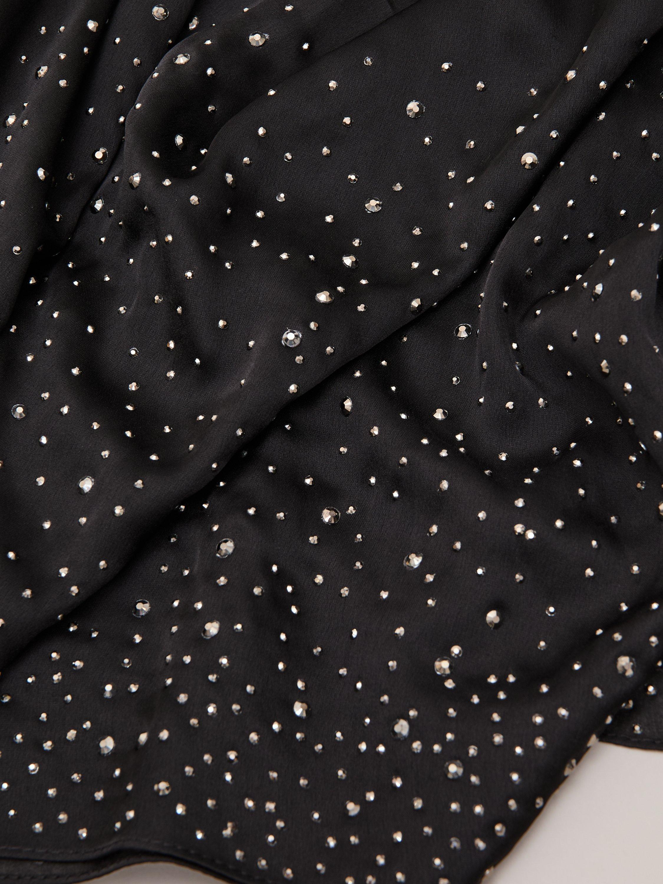 Product image 6 of 6, which shows Phase Eight Embellished Sparkle Scarf, Black, One Size