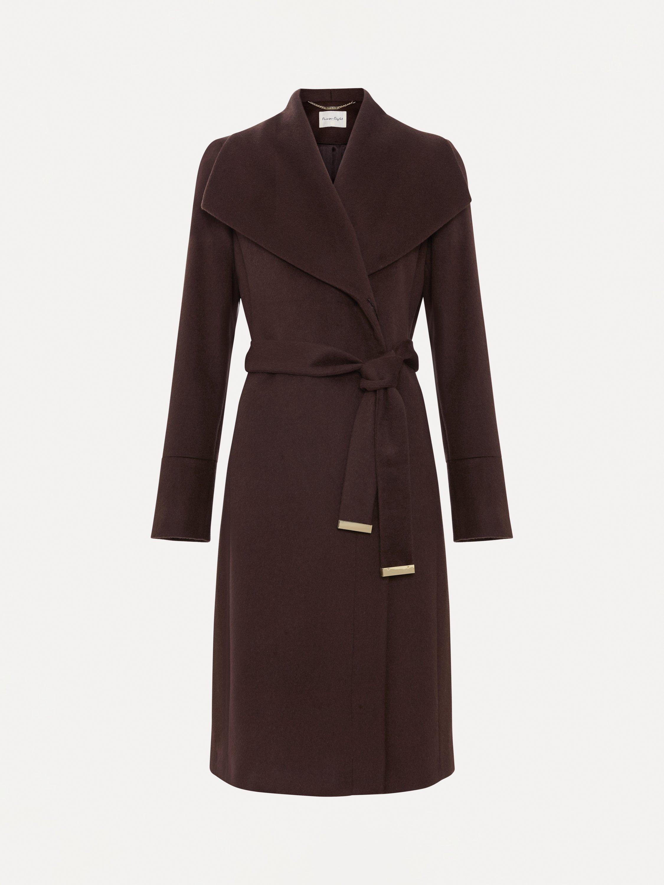 Product image 5 of 10, which shows Phase Eight Nicci Wool Rich Coat, Brown, 8