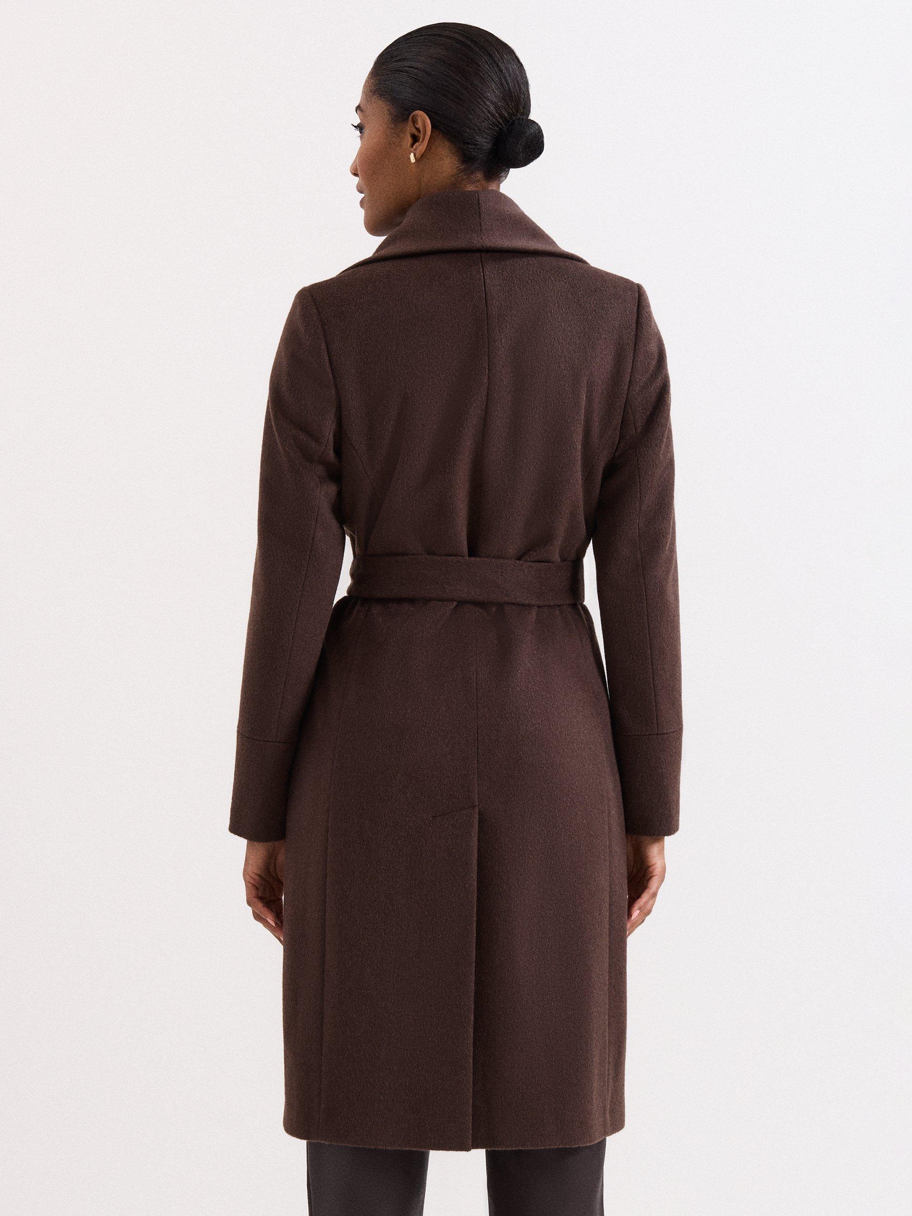 Product image 10 of 10, which shows Phase Eight Nicci Wool Rich Coat, Brown, 8