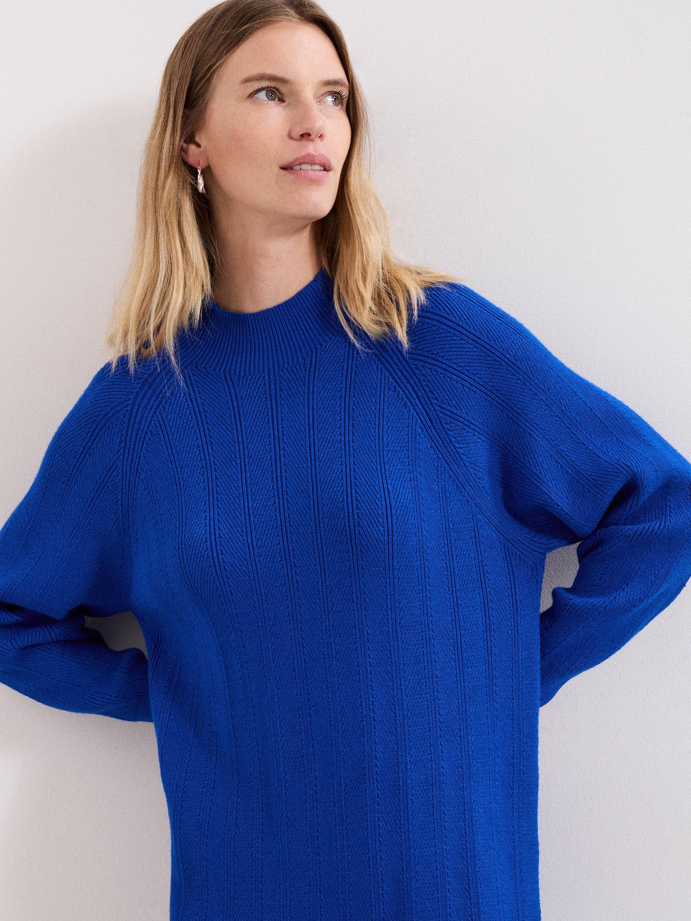 Product image 4 of 7, which shows Phase Eight Eleana Jumper Mini Dress, Blue, 16