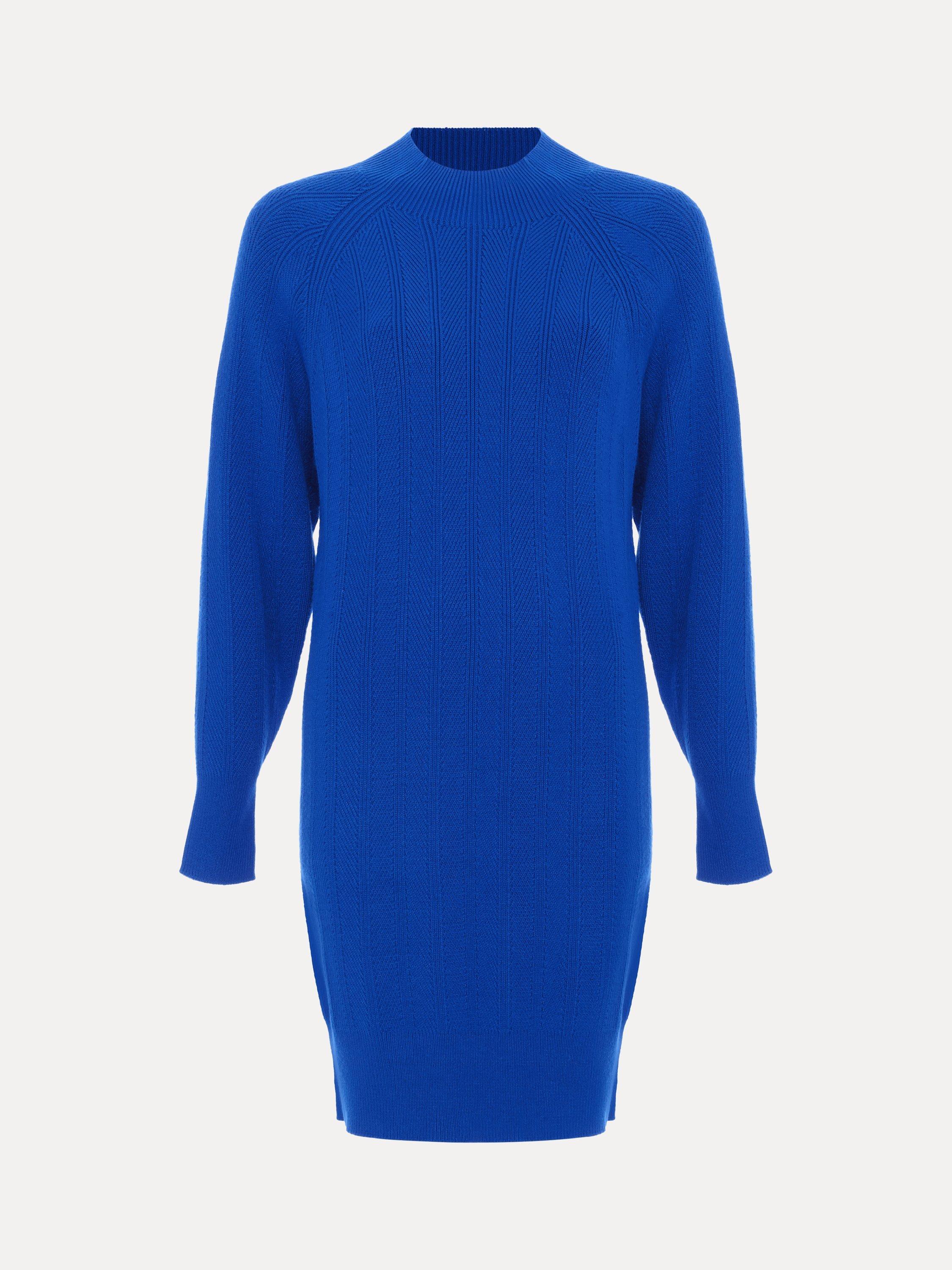 Product image 5 of 7, which shows Phase Eight Eleana Jumper Mini Dress, Blue, 16