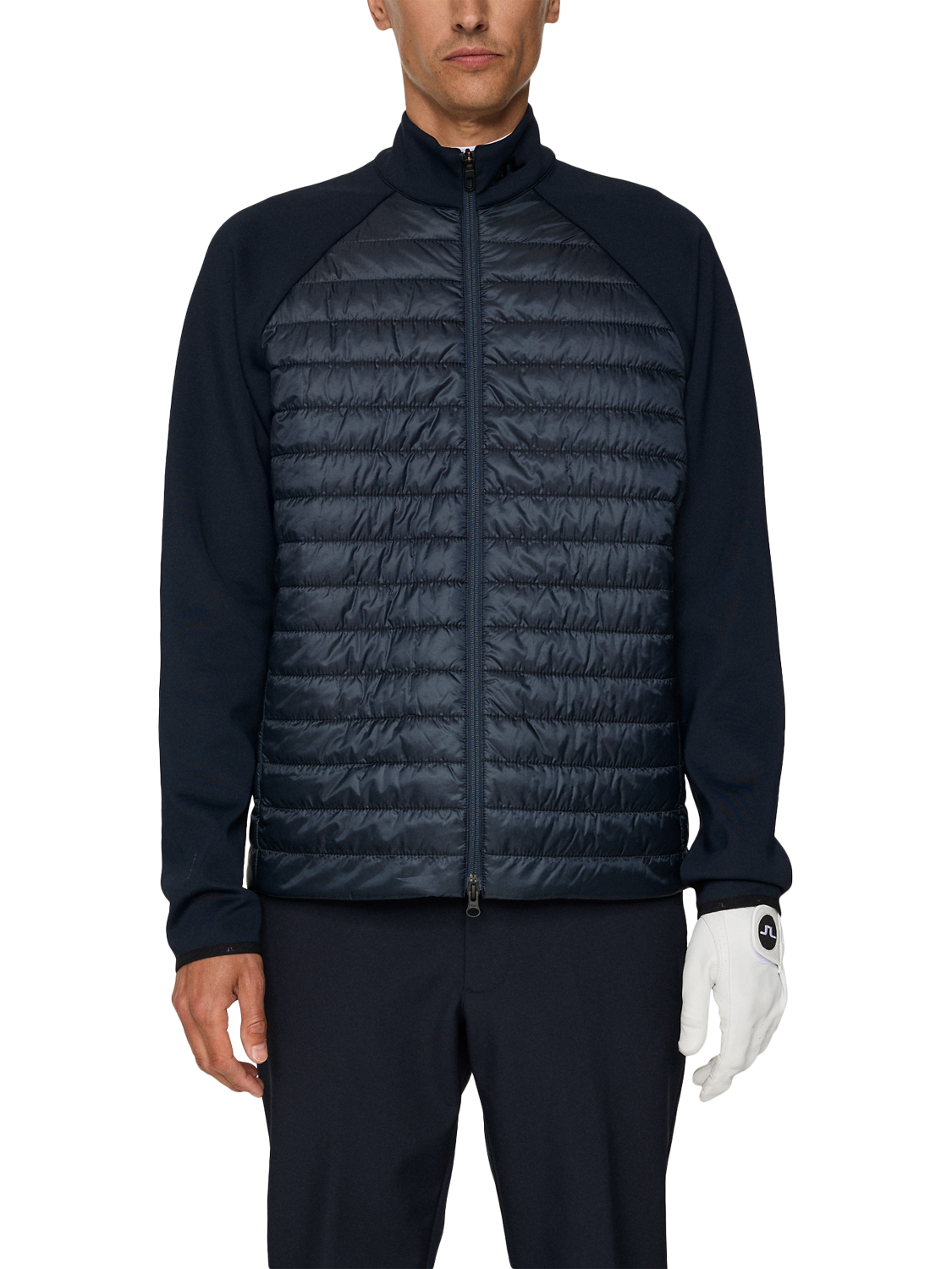 Product image 1 of 5, which shows J.Lindeberg Hayden Quilted Hybrid Jacket, Navy, XXL