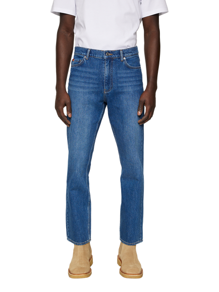 J.Lindeberg Cody Mis Wash Regular-Fit Jeans, Mid Blue