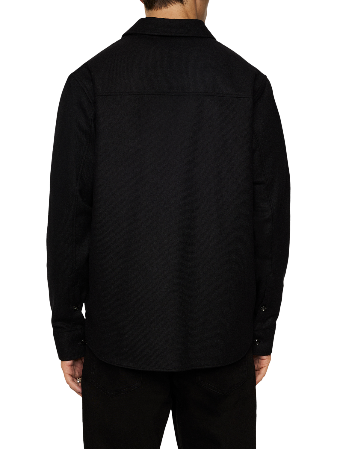 Product image 2 of 5, which shows J.Lindeberg Wool Blend Regular Fit Overshirt, Black, S