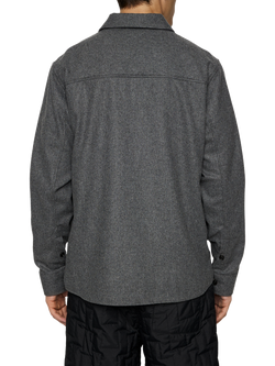 J.Lindeberg Wool Blend Regular Fit Overshirt, Dark Grey Melange - view 2, Dark Grey Melange