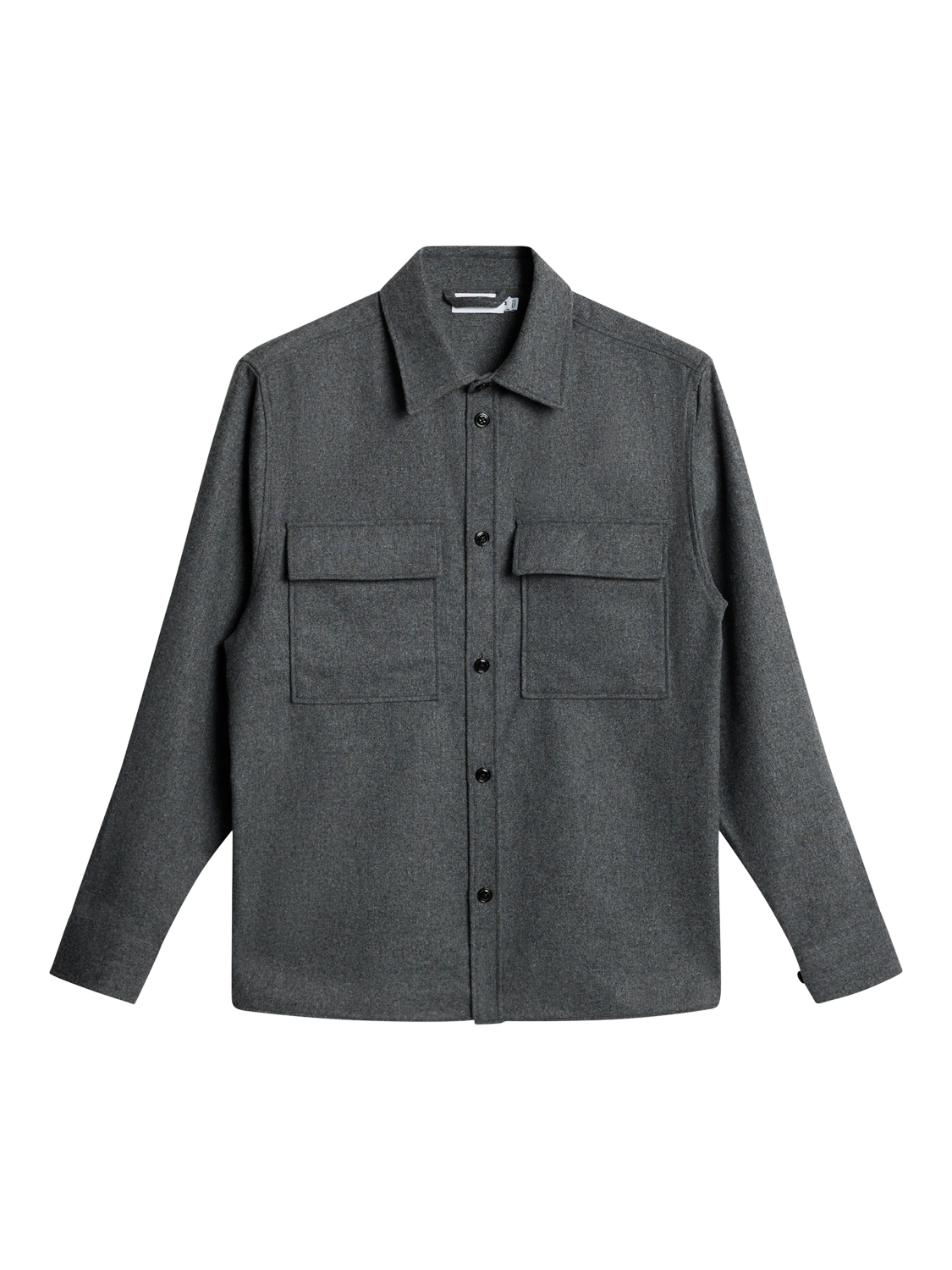 Product image 5 of 5, which shows J.Lindeberg Wool Blend Regular Fit Overshirt, Dark Grey Melange, S