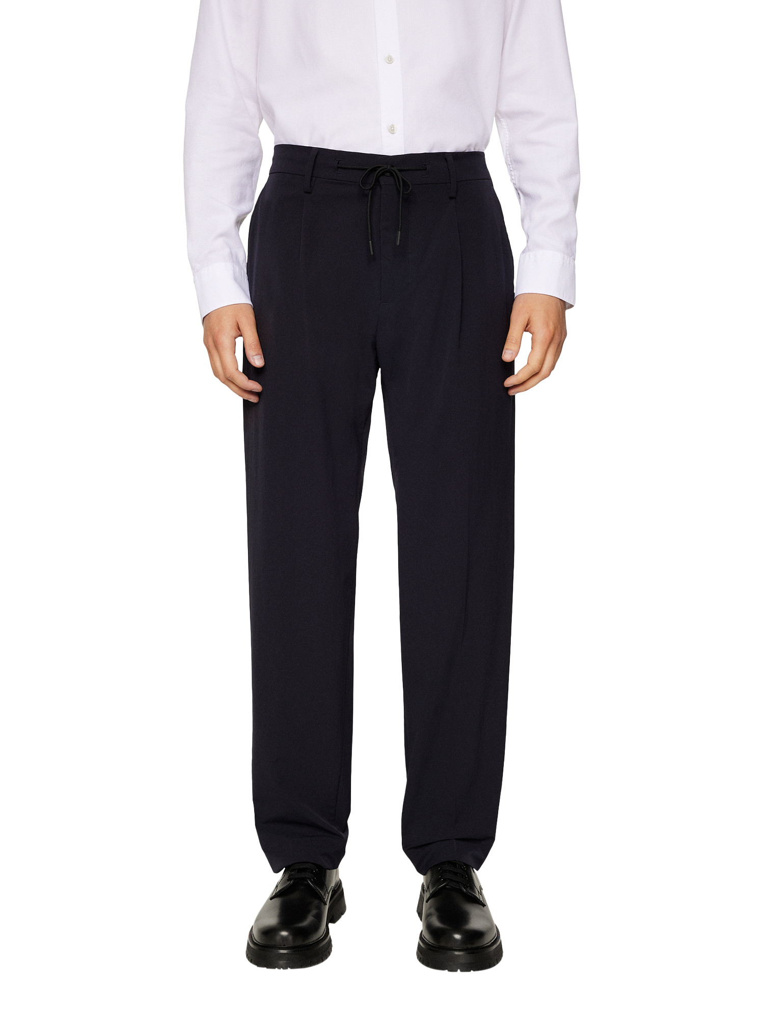 Product image 1 of 5, which shows J.Lindeberg Jin Straight Fit Trousers, Jl Navy, 34R