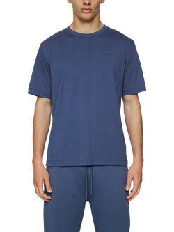 J.Lindeberg Alpha Cotton Regular Fit Short Sleeve T-Shirt, Vintage Indigo