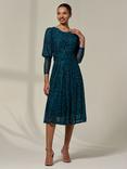Jolie Moi Leopard Print Long Sleeve Midaxi Dress, Green