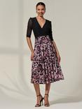 Jolie Moi Mesh Two Tone Midi Dress, Pink
