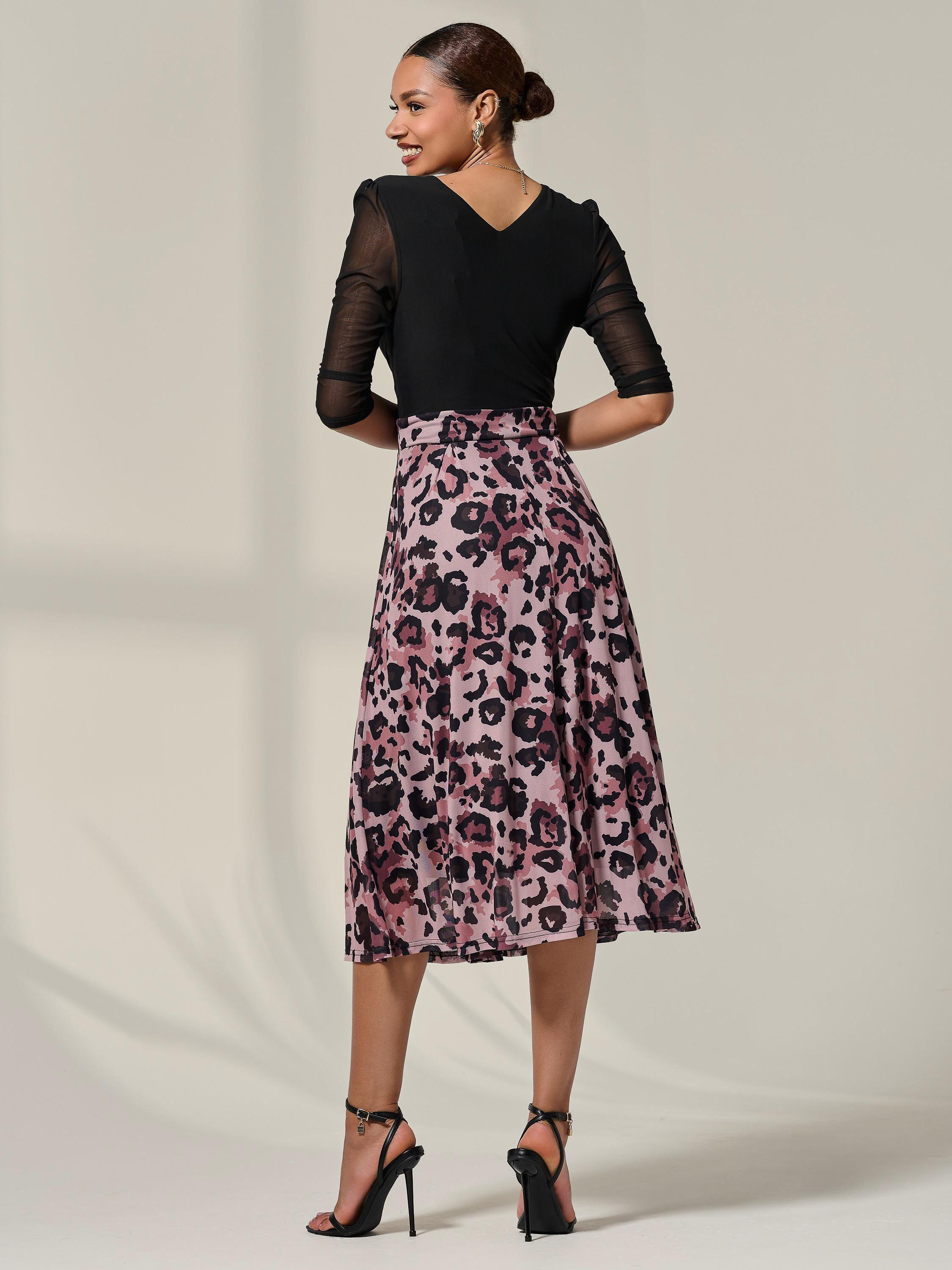 Product image 2 of 7, which shows Jolie Moi Mesh Two Tone Midi Dress, Pink, 8