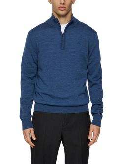 J.Lindeberg Kiyan Wool Half-Zip Jumper, Vintage Indigo, Vintage Indigo