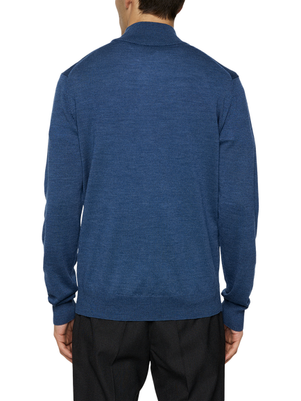 J.Lindeberg Kiyan Wool Half-Zip Jumper, Vintage Indigo - view 2, Vintage Indigo
