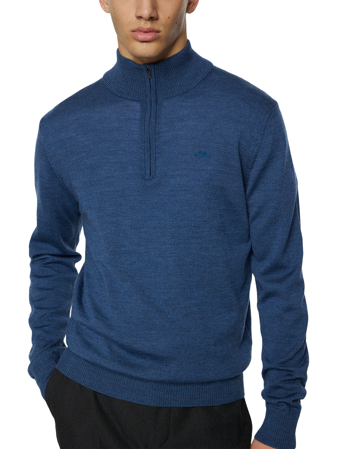Product image 4 of 5, which shows J.Lindeberg Kiyan Wool Half-Zip Jumper, Vintage Indigo, XXL