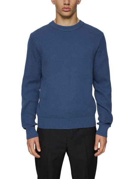 J.Lindeberg Oliver Cotton Crew Neck Jumper, Vintage Indigo