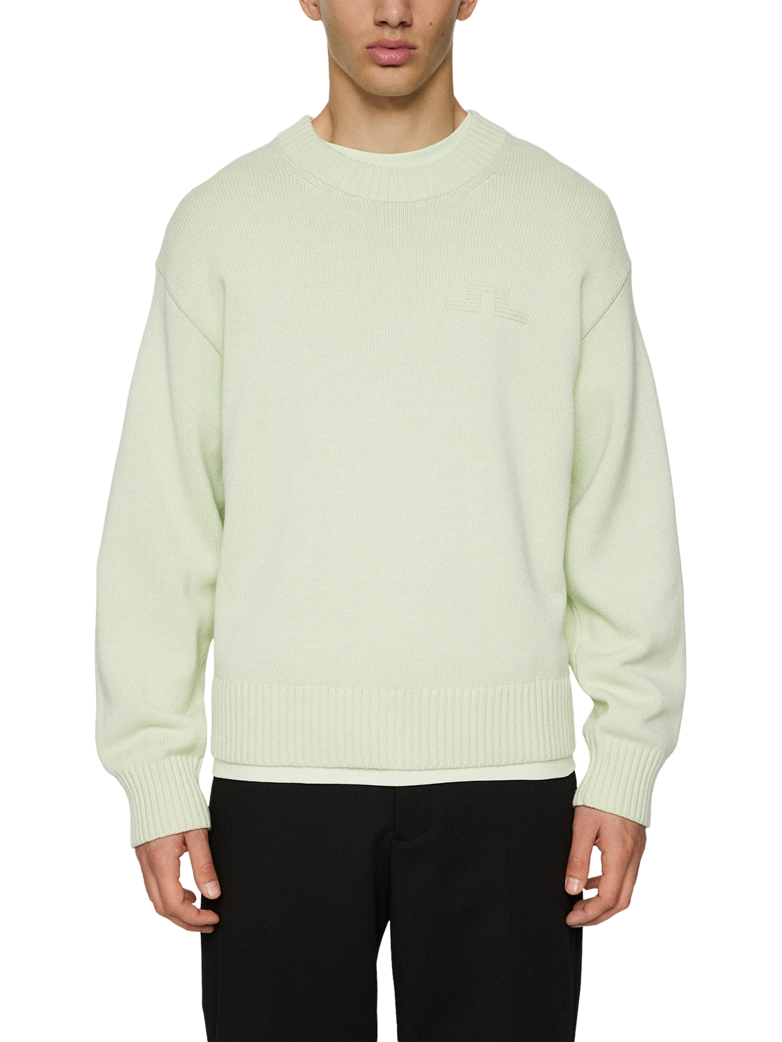 Product image 1 of 5, which shows J.Lindeberg Eddy Wool Cotton Blend Crew Jumper, Ambrosia, L