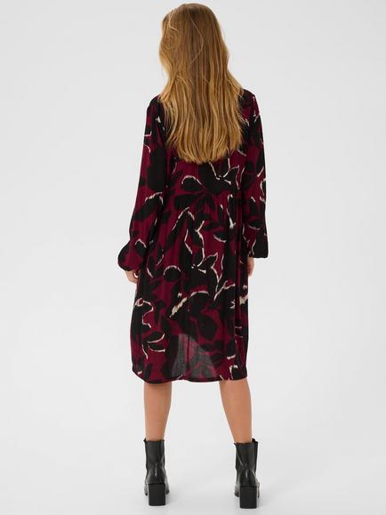 KAFFE Lisette Floral Tunic Dress, Winds Wine/Black Flo - view 2, Winds Wine/Black Flo