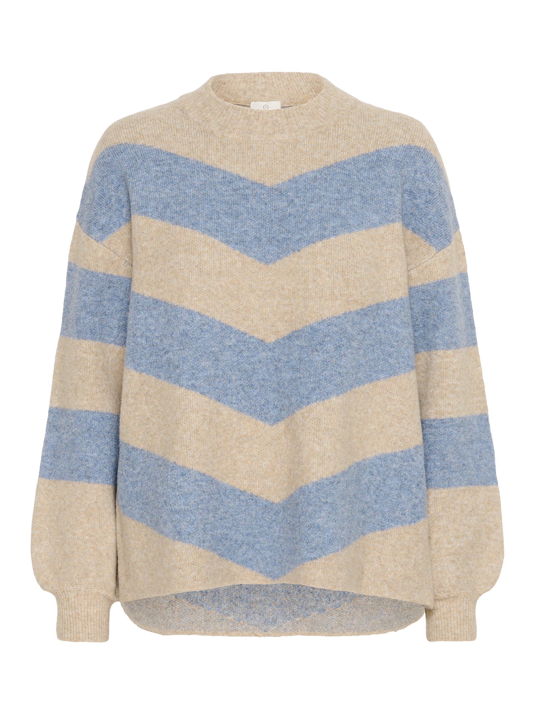 Product image 5 of 6, which shows KAFFE Verana Long Sleeve Round Neck Jumper, Blue/Multi, XS
