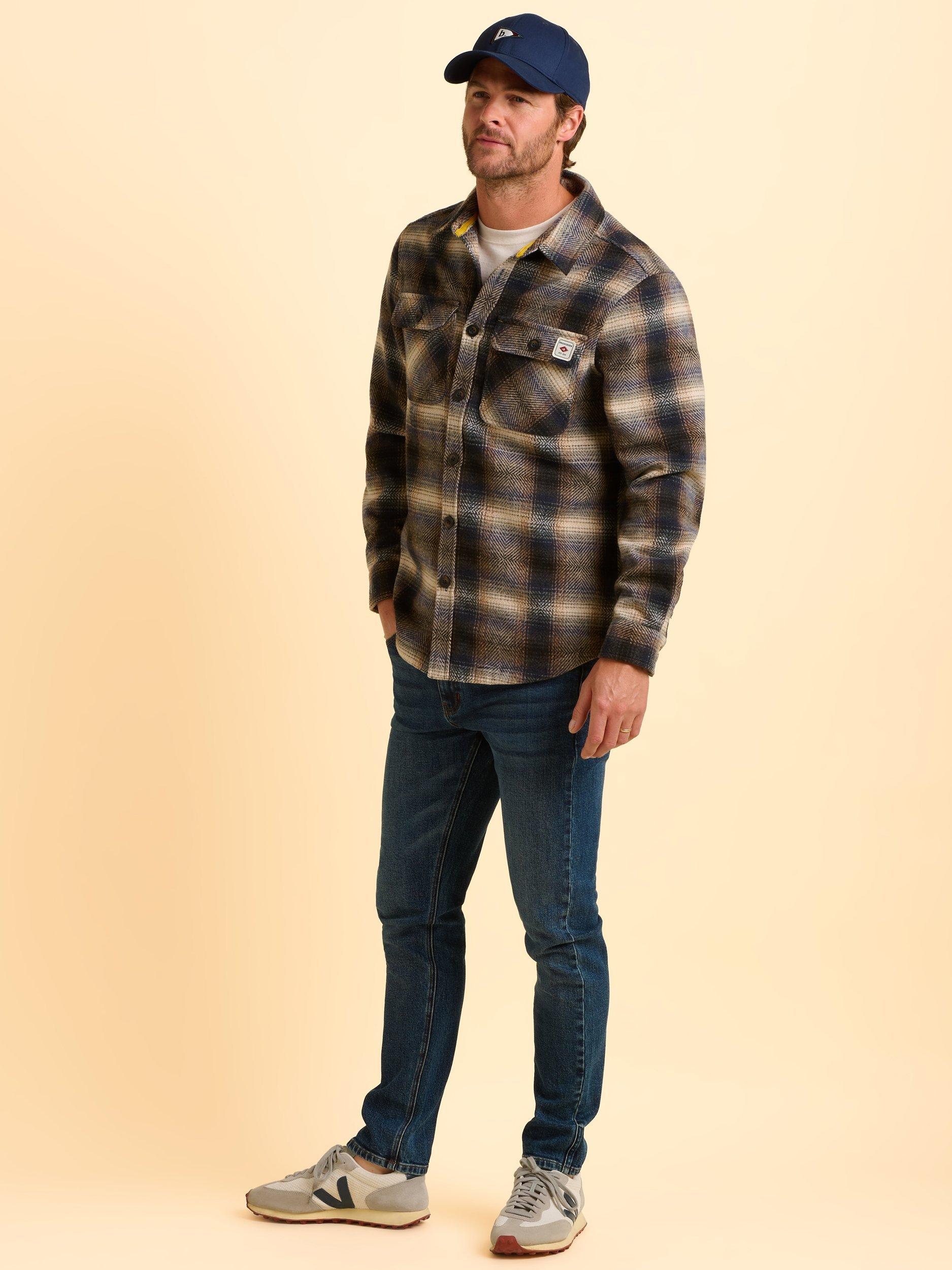 Product image 3 of 6, which shows Brakeburn Badbury Regular Fit Check Shacket, Natural, S