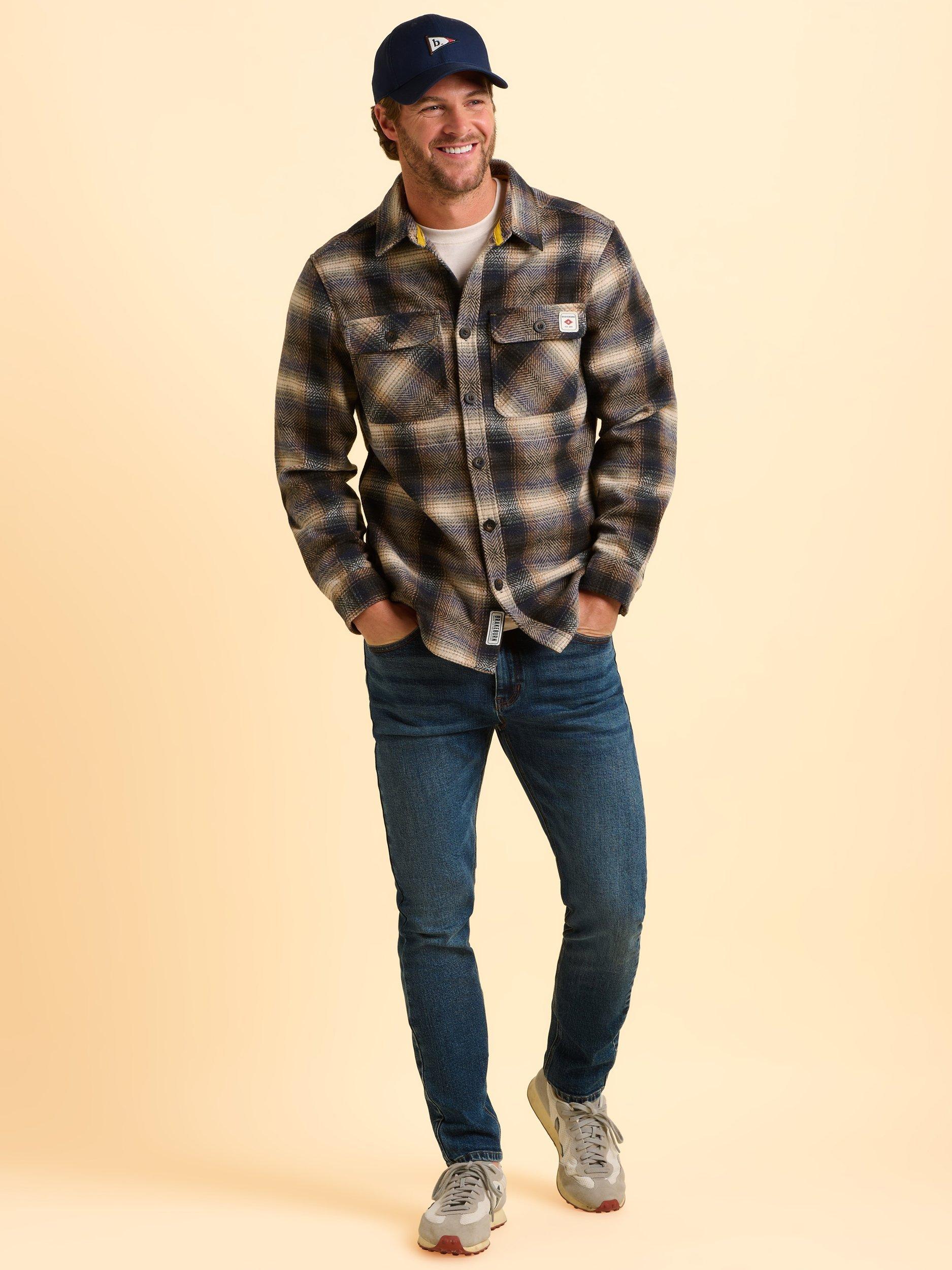 Product image 5 of 6, which shows Brakeburn Badbury Regular Fit Check Shacket, Natural, S