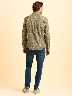Brakeburn Bellshill Cotton Blend Regular Fit Leaf Print Shirt, Green - view 2, Green