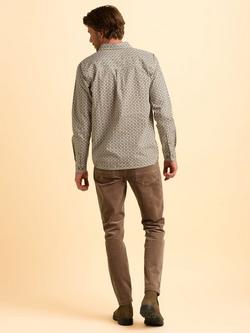 Brakeburn Caldbeck Cotton Regular Fit Print Shirt, Brown - view 2, Brown