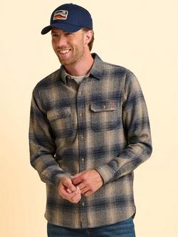 Brakeburn Farnworth Cotton Regular Fit Check Shirt, Natural, Natural