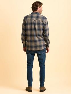 Brakeburn Farnworth Cotton Regular Fit Check Shirt, Natural - view 2, Natural