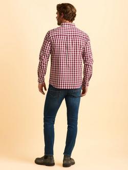 Brakeburn Lulworth Cotton Gingham Shirt, Pink - view 2, Pink