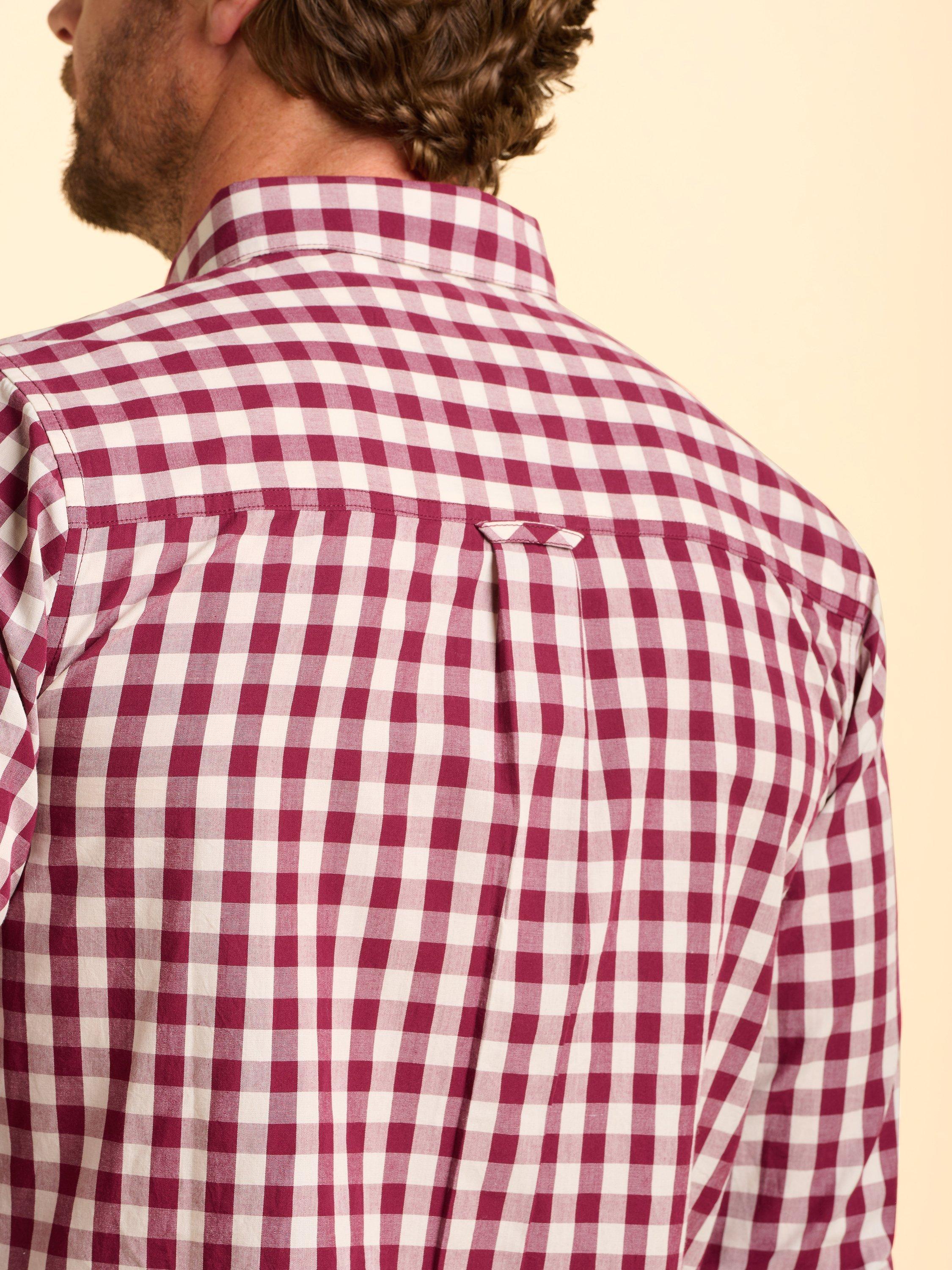 Product image 5 of 7, which shows Brakeburn Lulworth Cotton Gingham Shirt, Pink, S